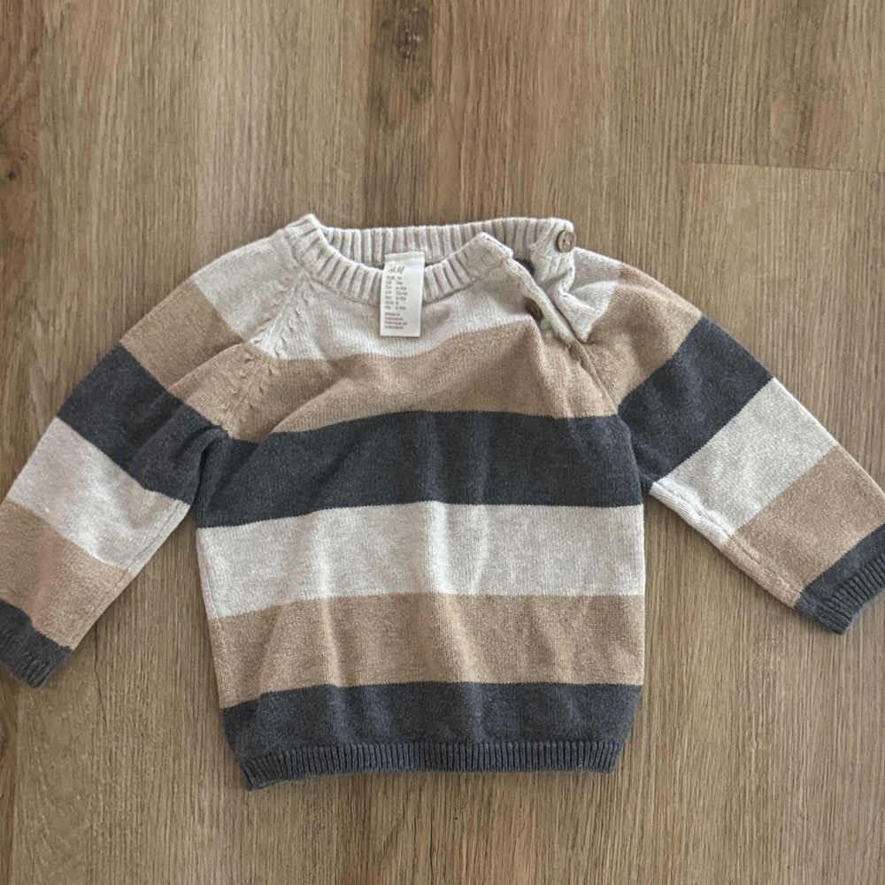 H&M Kids Striped Sweater - Beige, Gray, Cream